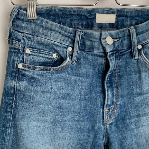 Mother Denim The Looker Ankle Fray Jean One Smart Cookie Blue Womens Size 26 - Picture 9 of 16